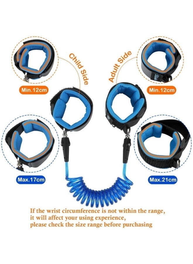 Kids Anti Lost Safety Wrist Leash – 1.5 Meter Extendable Coiled Steel Cord, 360° Rotating Child Safety Link with Comfortable Adjustable Wristbands - Image 3